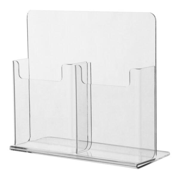 Clear straight back 2 pocket brochure Holder