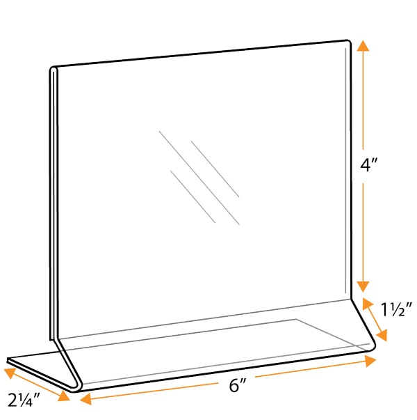 table tents, signs, counter top frames, H9 ip, H9-0705 ip, 7 x 5, 7 x 5,  Styrene, Horizontal, Open Bottom, Bottom Loading, Ad Frame, Sign Holder