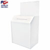 WHITE Ballot Box with RISER - 8.5"wide x 10"high x 6"deep