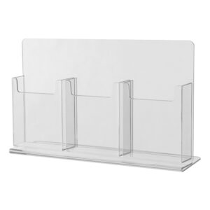 Clear straight back 3 pocket brochure Holder