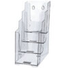 Clear 4 Tiered Multi Pocket Brochure Holder