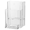 Clear 2 pocket wall or counter top holder with business card pocket attached