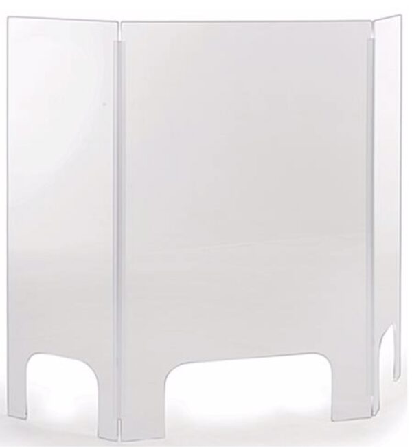 3 Sided Acrylic Sneeze Shield with Pass Throughs