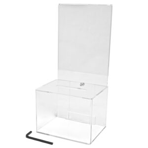 A clear Acrylic donation / ballot box showcases simplicity and elegance.