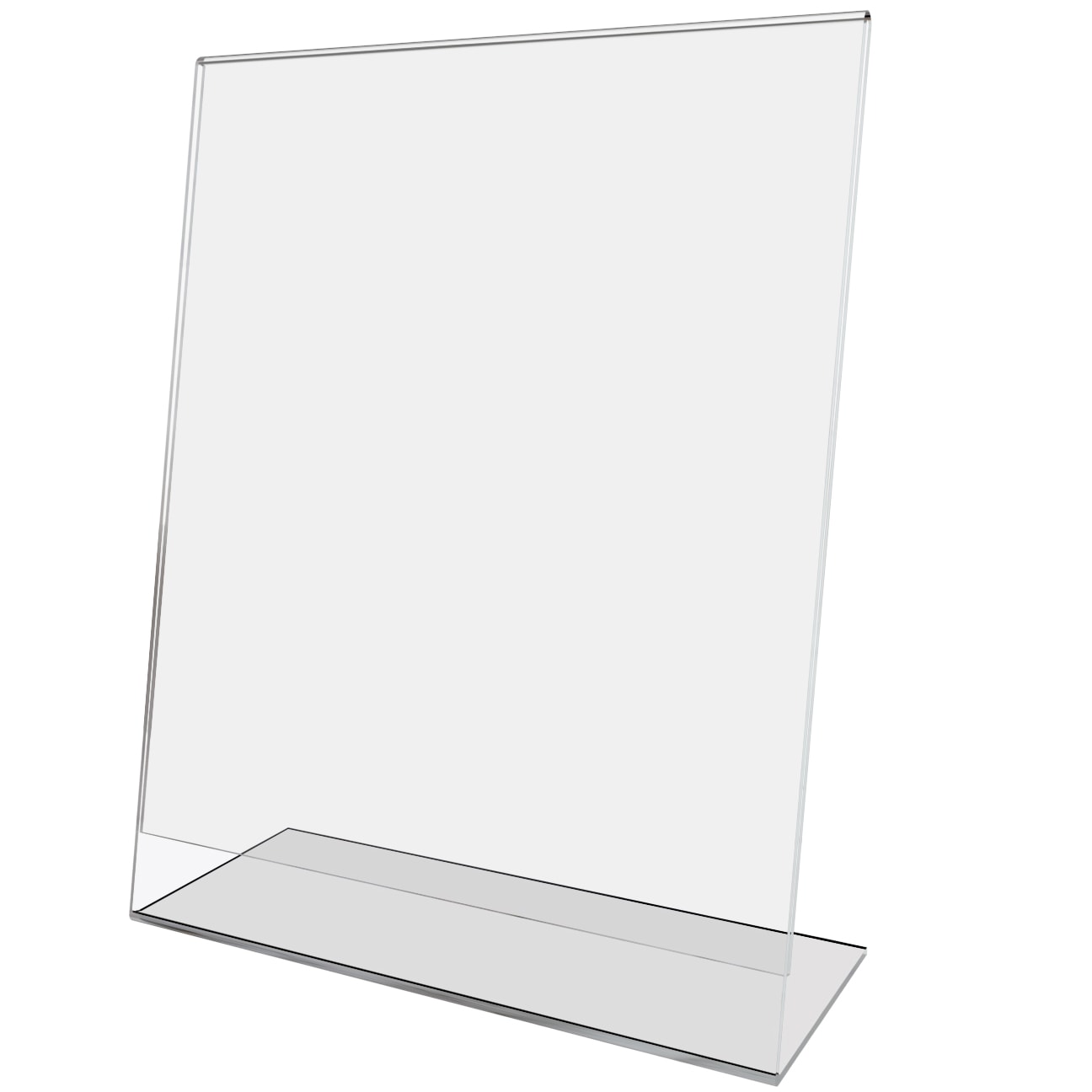 8.5 x 11 Inch Performance Series Round Base Counter Top Sign Holder,  Silver, Vertical. Made in the USA.