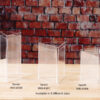 vertical triangle print frame has three acrylic panels. Choose from 3 sizes