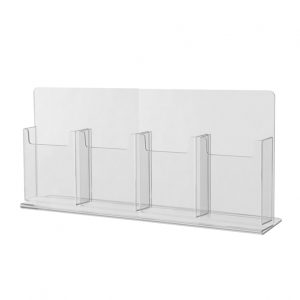 Clear straight back 4 pocket brochure Holder