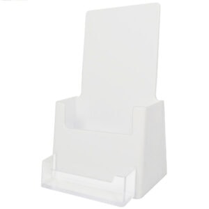 White Trifold literature holder with Business card pocket