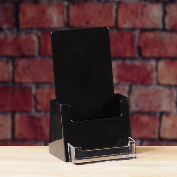 Black Trifold literature holder with Business card pocket