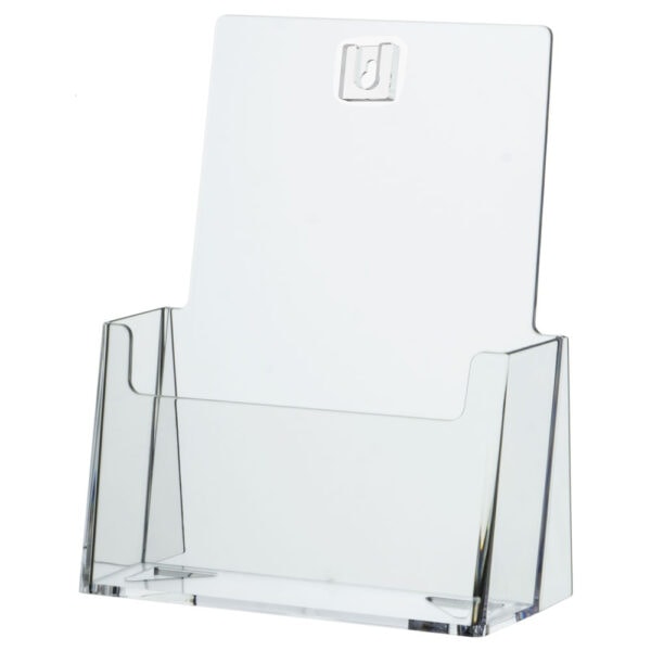 crystal clear pamphlet holder is one of the most popular item with akeyhole bracket for wall mounting