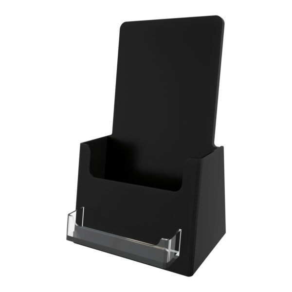 Black Trifold literature holder with Business card pocket