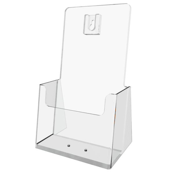 Clear Trifold Brochure holder for Wall or Counter