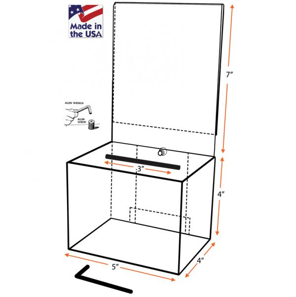 5 x 4 x 4 Clear Ballot Box - Image 7