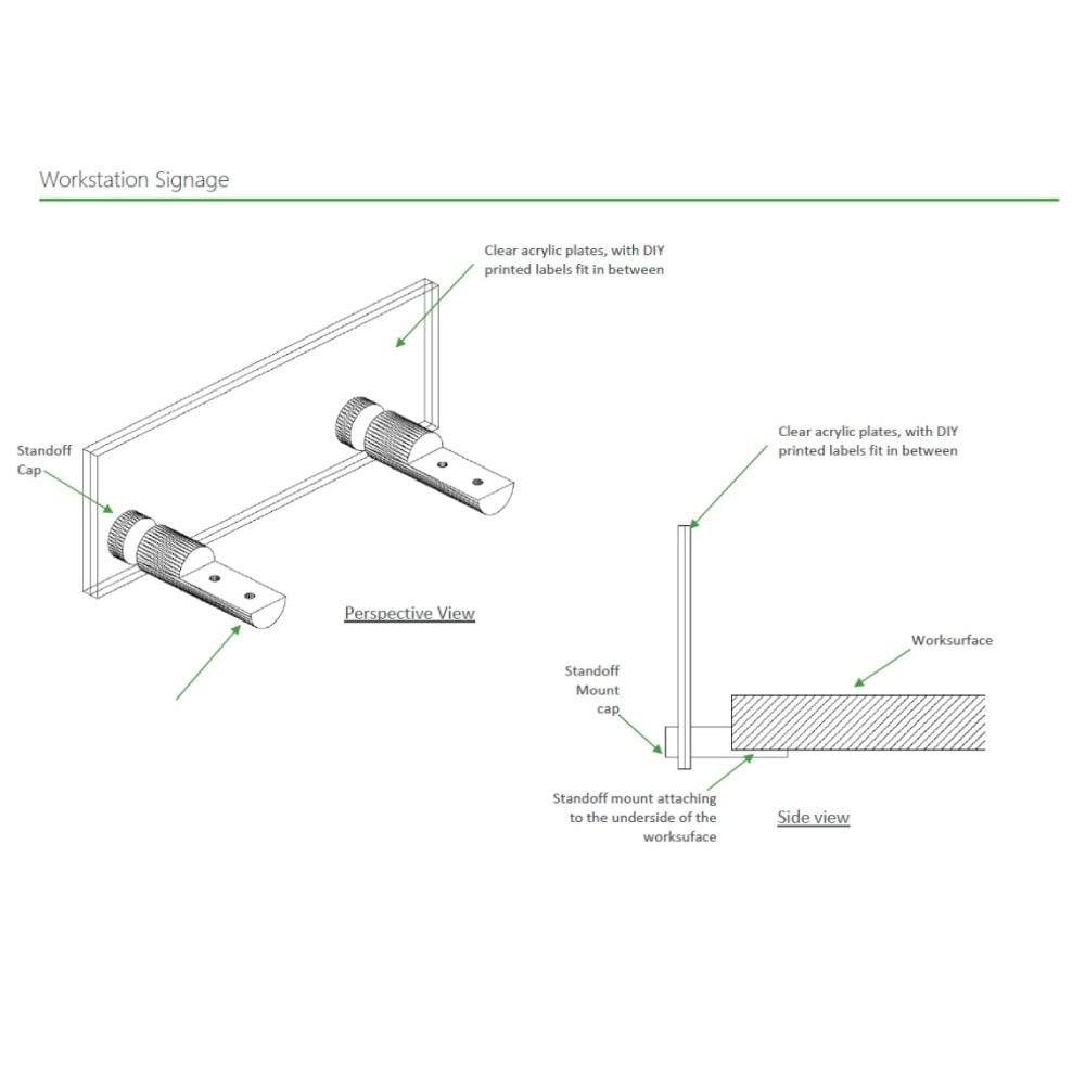 8.5 x 11 Inch Low Profile Series All Metal Stand-Off Tube Counter